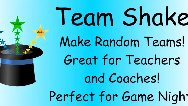 Team Shake: Pick Random Groups feature graphic
