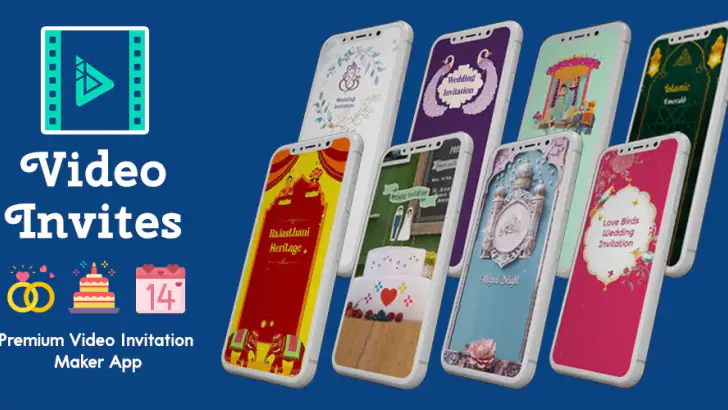 Video Invitation Maker App feature graphic