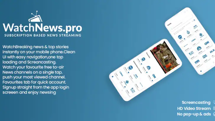 Watch News Pro | Live Channels feature graphic