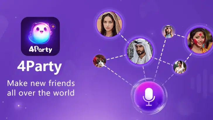 4Party: Voice Chat & Friends feature graphic