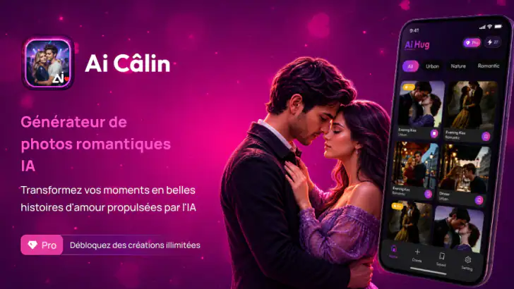 Amour IA - Câlin et bisous IA feature graphic