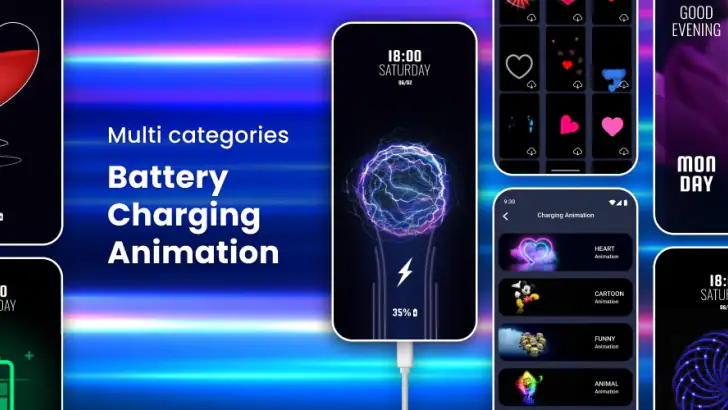 Animation charge de batterie feature graphic