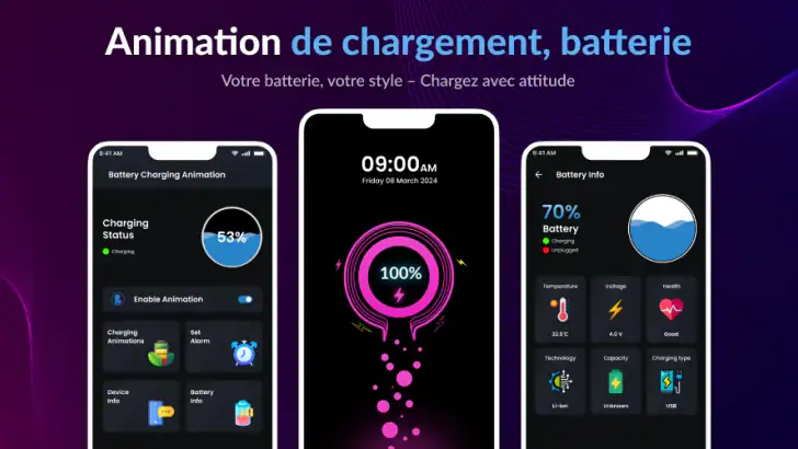 Animations Chargemen, Batterie feature graphic