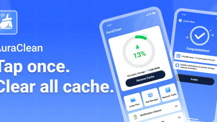 AuraClean - Junk Cleaner feature graphic