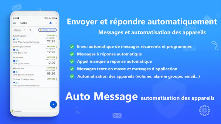 AUTO MESSAGE réponse & envoyer feature graphic