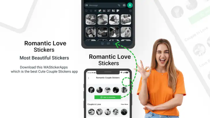 Baisers Romantiques Stickers feature graphic