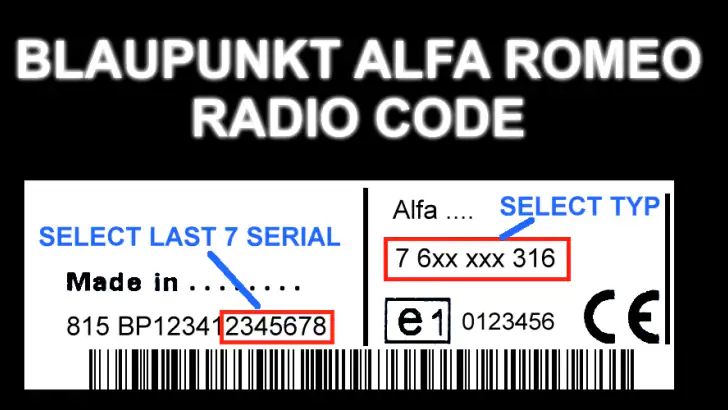 Blaupunkt Alfa RadioCodeDecode feature graphic
