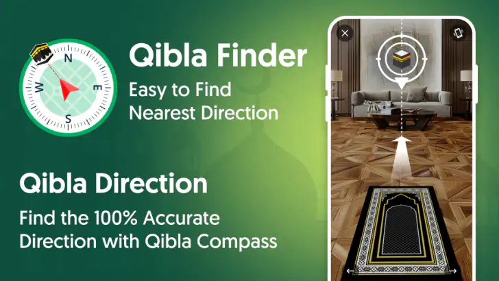 Boussole Qibla-Qibla Direction feature graphic