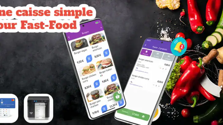 Caisse enregistreuse fast-food feature graphic