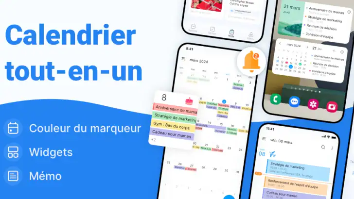 Calendrier Agenda, Planner App feature graphic