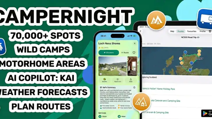 Campernight : aire camping feature graphic