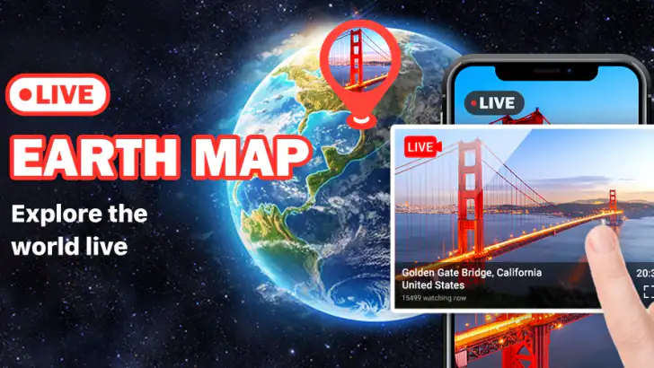 Carte de la Terre en direct feature graphic