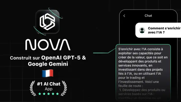 Chatbot IA français - Nova feature graphic
