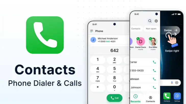 Contacts - Phone Call Launcher feature graphic