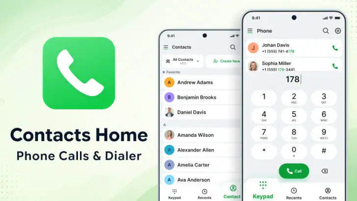 Contacts - Phone Calls, Home feature graphic