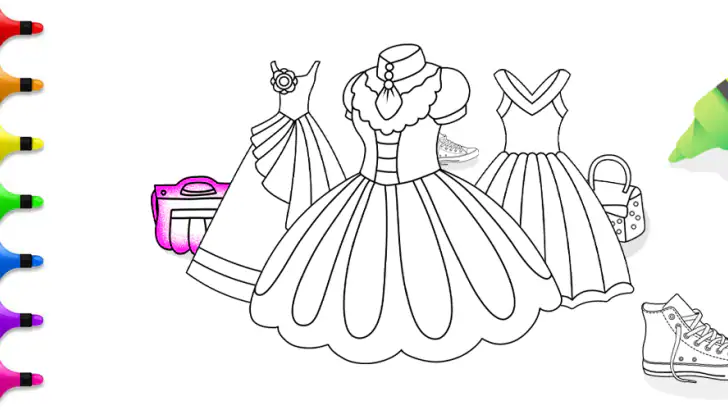 Dress Coloring Game Glitter feature graphic