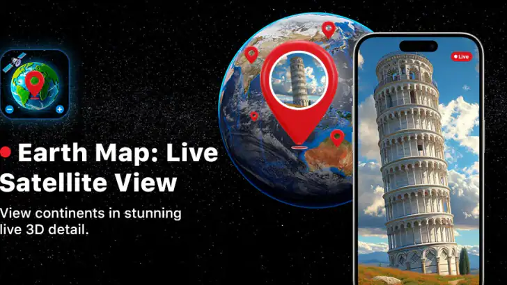 Earth Map: Live Satellite View feature graphic