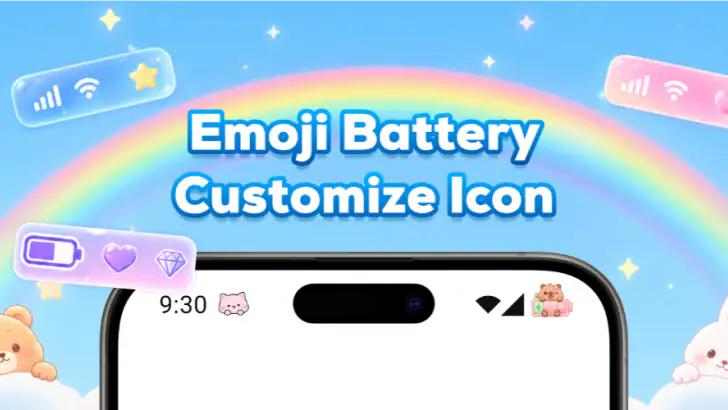Emoji Battery: Customize Icon feature graphic