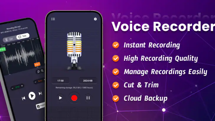 Enregistreur vocal feature graphic