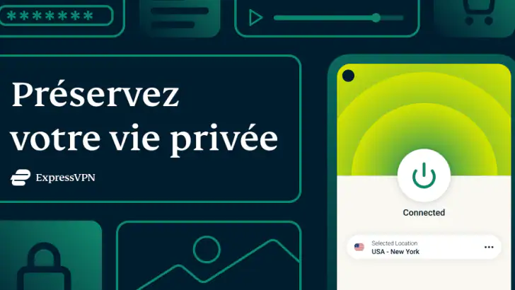 ExpressVPN Sûr, Rapide & Privé feature graphic