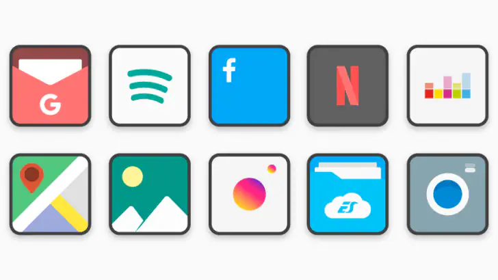Flat Square - Icon Pack feature graphic