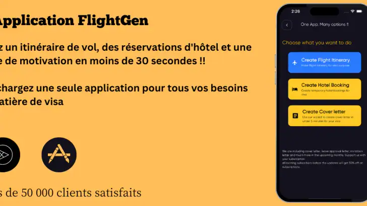 FlightGen Flight Itinerary App feature graphic