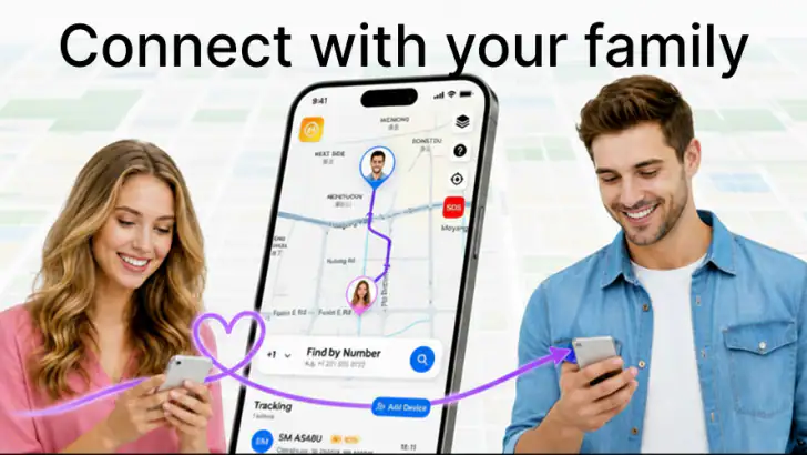 Geo Location:Connect Family feature graphic