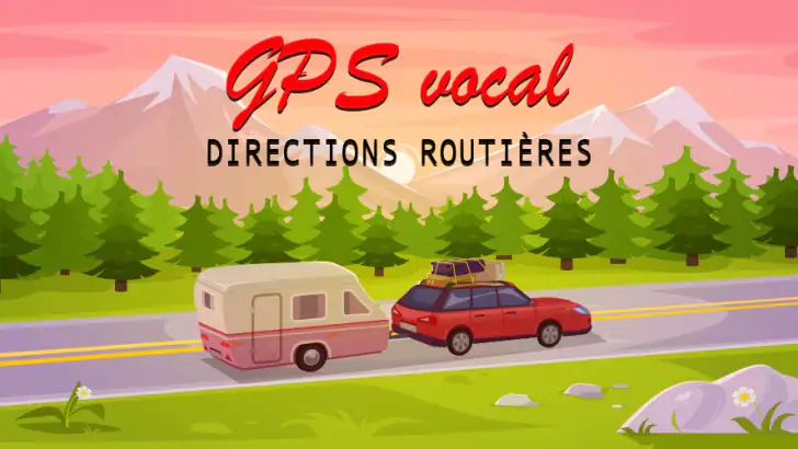 GPS vocal itinéraires routiers feature graphic