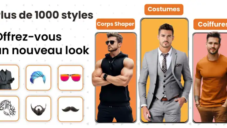 Hommes veste photo éditeur feature graphic