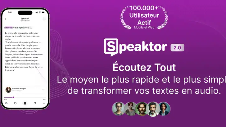 Lecteur de Texte Texte en Voix feature graphic