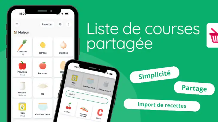 Liste de courses partagée feature graphic