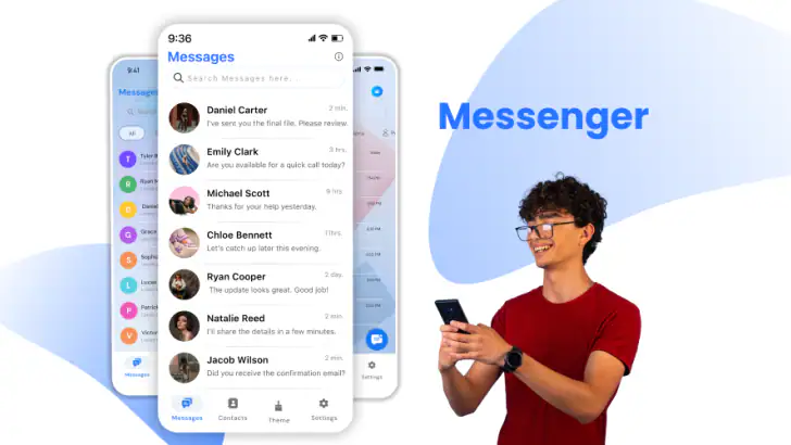 Messages: SMS Messenger Home feature graphic