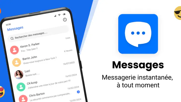 Messages:texte des message SMS feature graphic