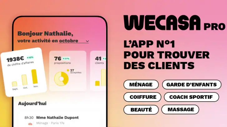 Mission à domicile Wecasa Pro feature graphic