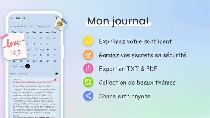 Mon journal - journal intime feature graphic