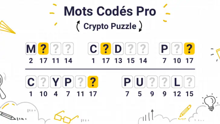 Mots Codés Pro - Crypto Puzzle feature graphic