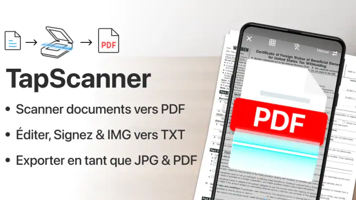 Numérisation de PDF TapScanner feature graphic