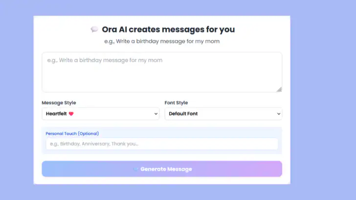Ora AI - Message Generator feature graphic