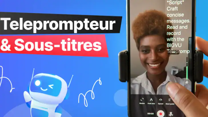 Prompteur - Script & Captions feature graphic
