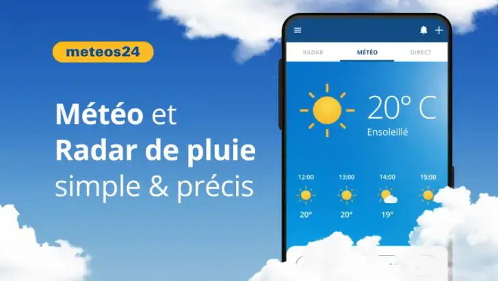 Radar meteos24 & météo fiable feature graphic