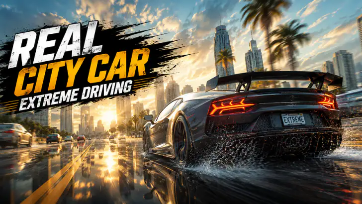 Real City Car Extreme Driving feature graphic