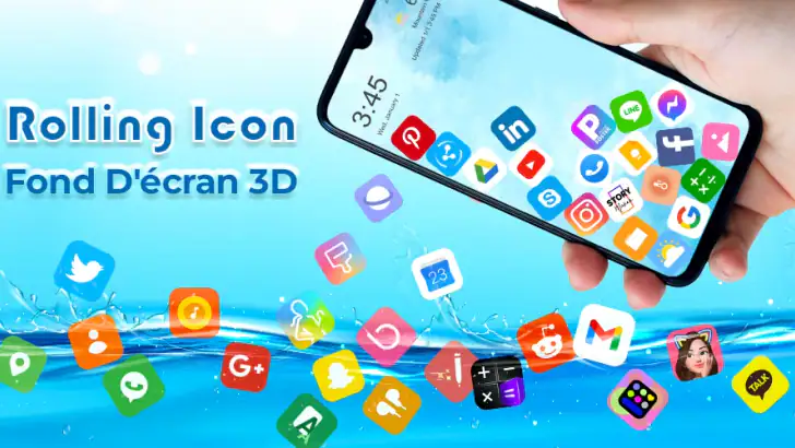 Rolling Icon - Fond D'écran 3D feature graphic