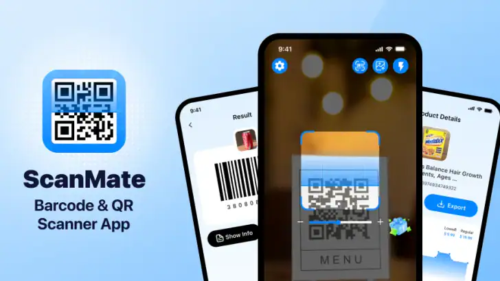 ScanMate: Barcode & QR Scanner feature graphic