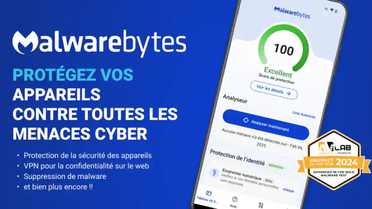 Sécurité mobile Malwarebytes feature graphic