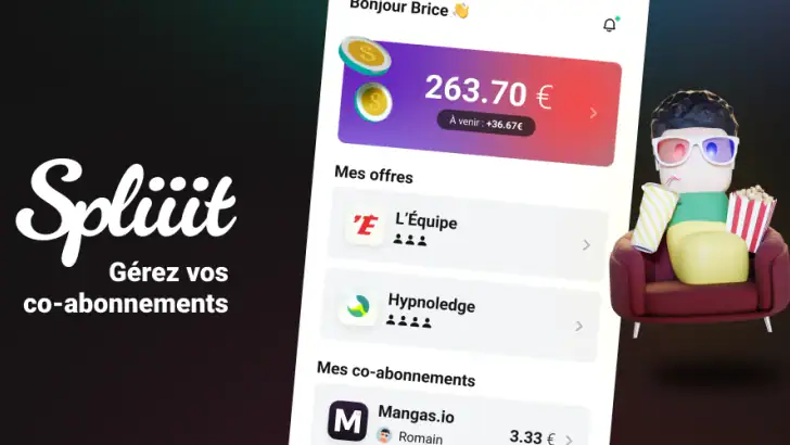 Spliiit : partage d'abonnement feature graphic
