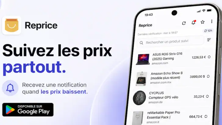 Suivi des prix | Reprice feature graphic