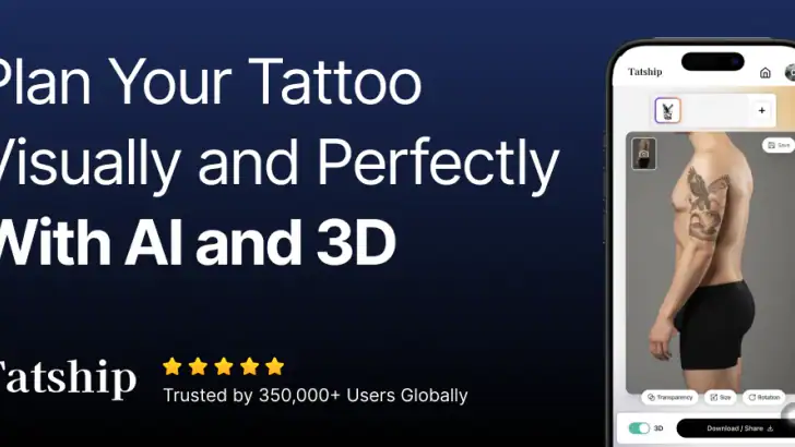Tatship: Tattoo Design Try On feature graphic