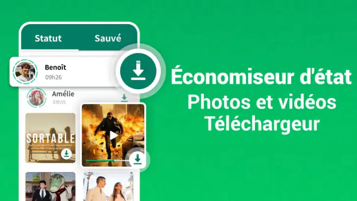 Téléchargeur Statut - Saver feature graphic