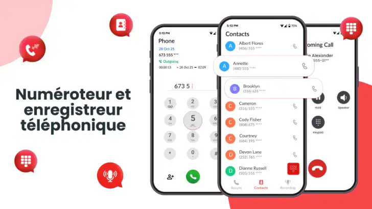 Téléphon Dialer & Enregistreur feature graphic