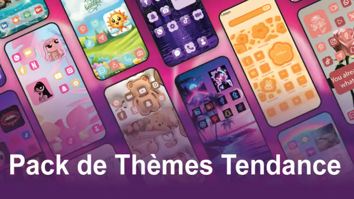 Thèmes Android et pack icônes feature graphic